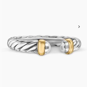 David Yurman Silver and Gold Cable Ring